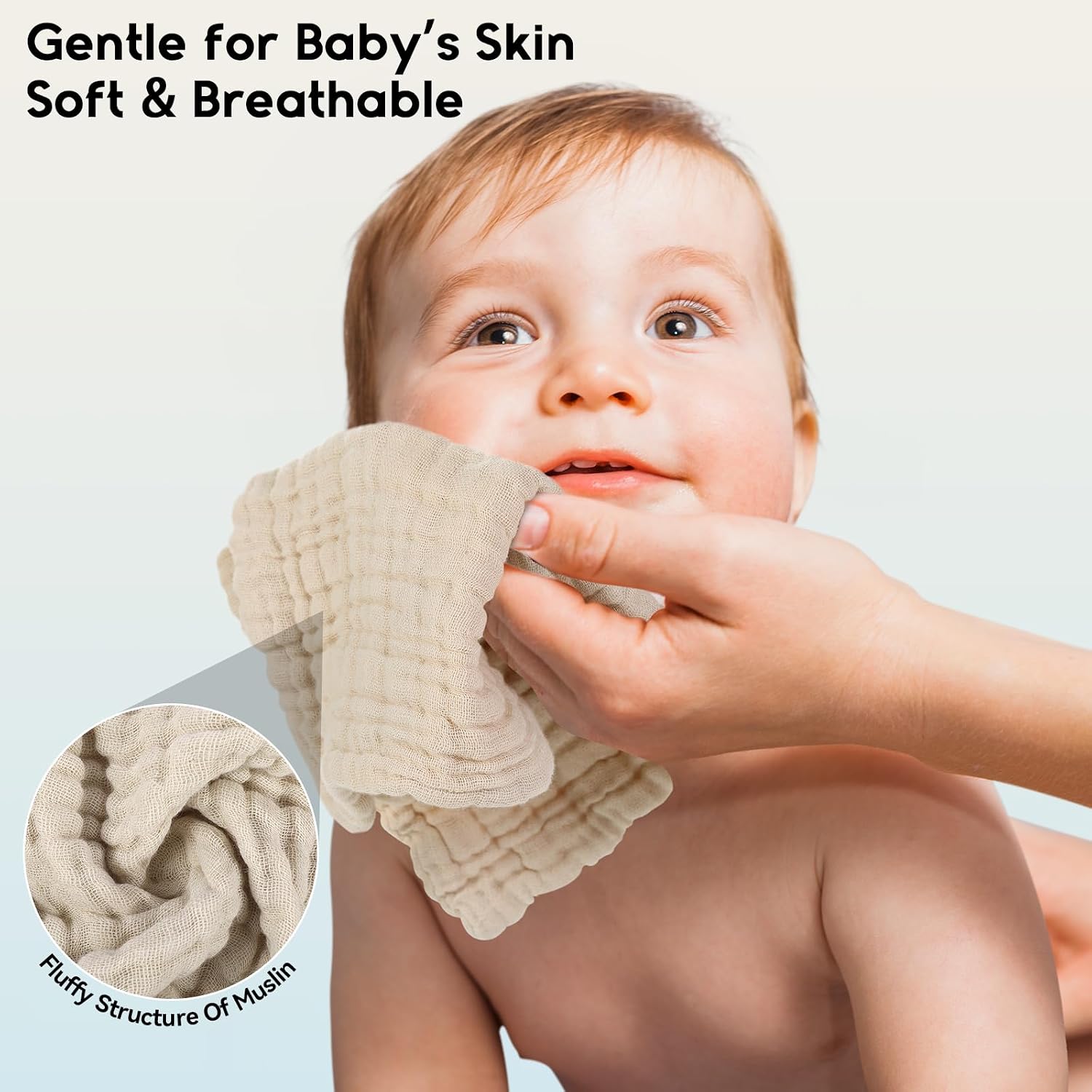 Thumbnail 3 de Unnivoll 6-Pack Muslin Baby Washcloths, 12" x 12", 100% Cotton