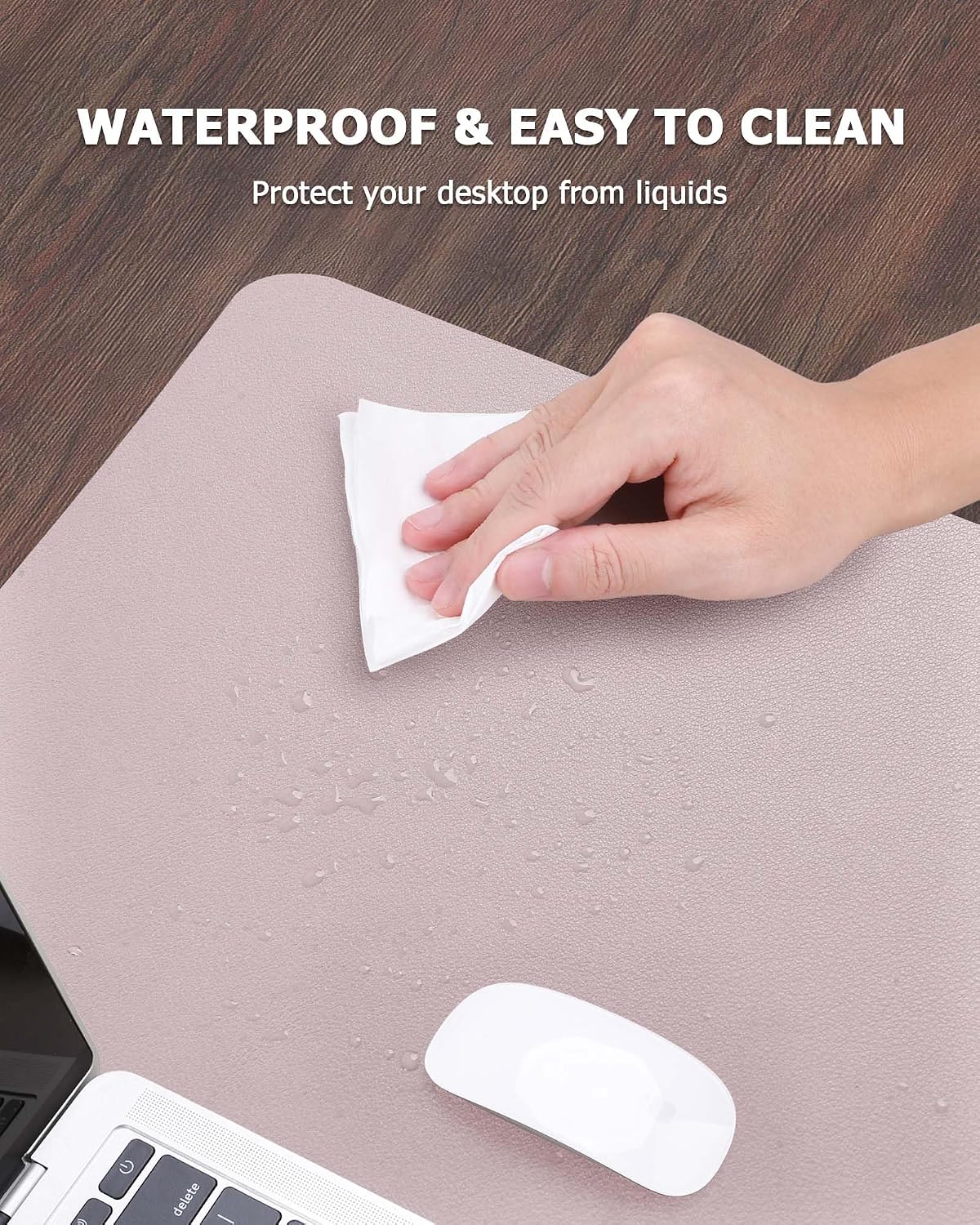 Detalle de MOLMO Non-Slip Desk Mat: Waterproof 120 x 43 cm desk pad with suede grip