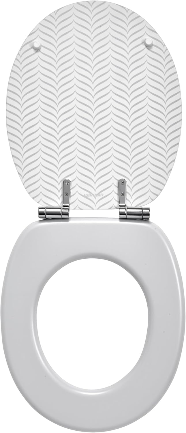 Thumbnail 2 de Wirquin 20722977 Abattant WC Woody Chevrons – MDF blanc mat, frein de chute et charnières inox (100% FSC)