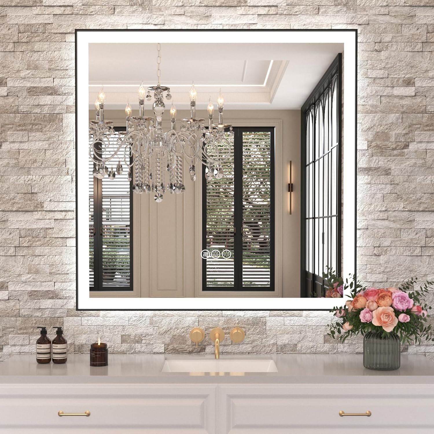 Detalle de Amorho 36"x36" LED Bathroom Mirror