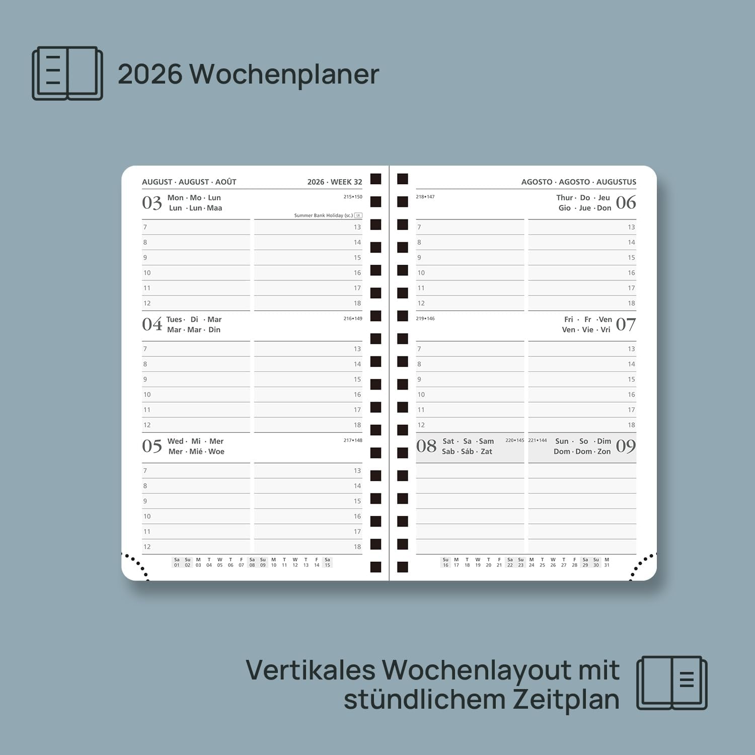 Thumbnail 2 de POPRUN Kalender 2026 Taschenkalender A6 📅