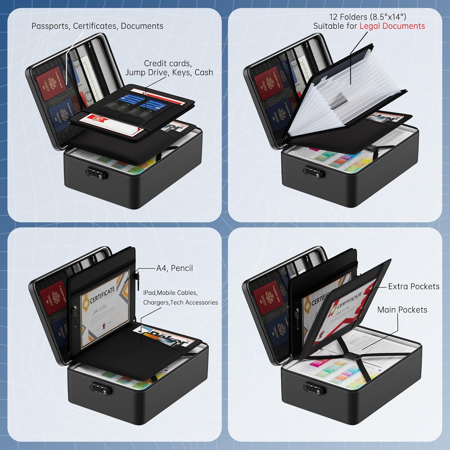 Thumbnail 2 de Fireproof Document Bag 5200°F 📁