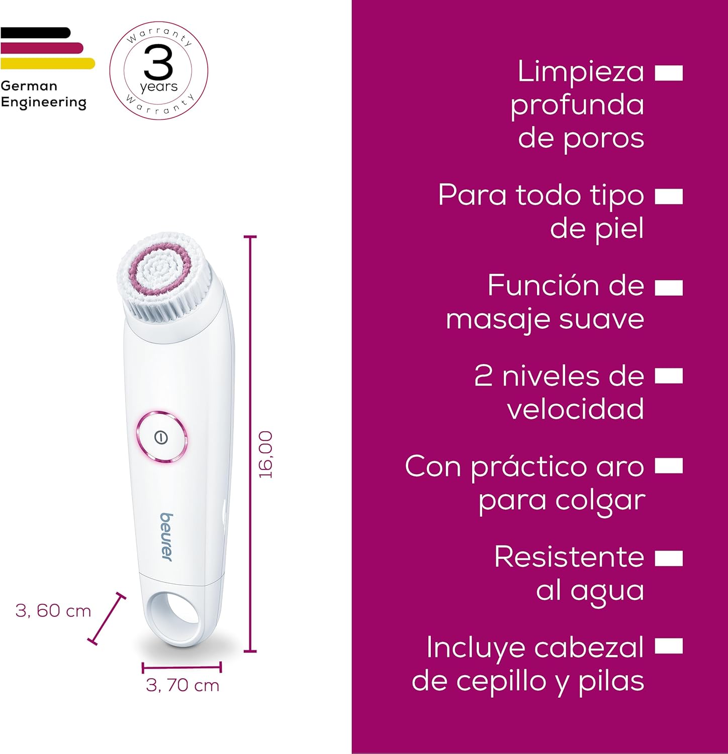 Thumbnail 5 de Beurer FC 45 cepillo facial eléctrico 2 niveles