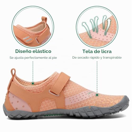 Detalle de SAGUARO Zapatillas Barefoot - Trail running ligero con puntera amplia (Gr.40)