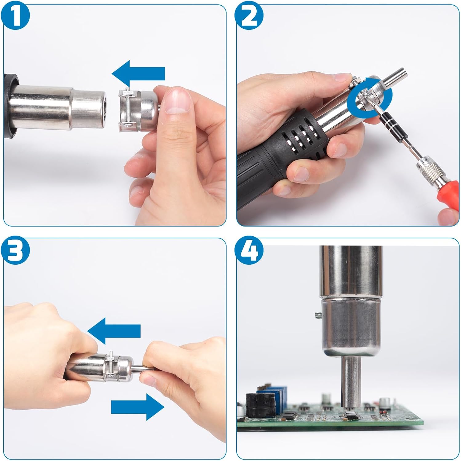 Thumbnail 5 de WEP 8858-V Kit station de soudage à air chaud compacte avec PID et 3 buses
