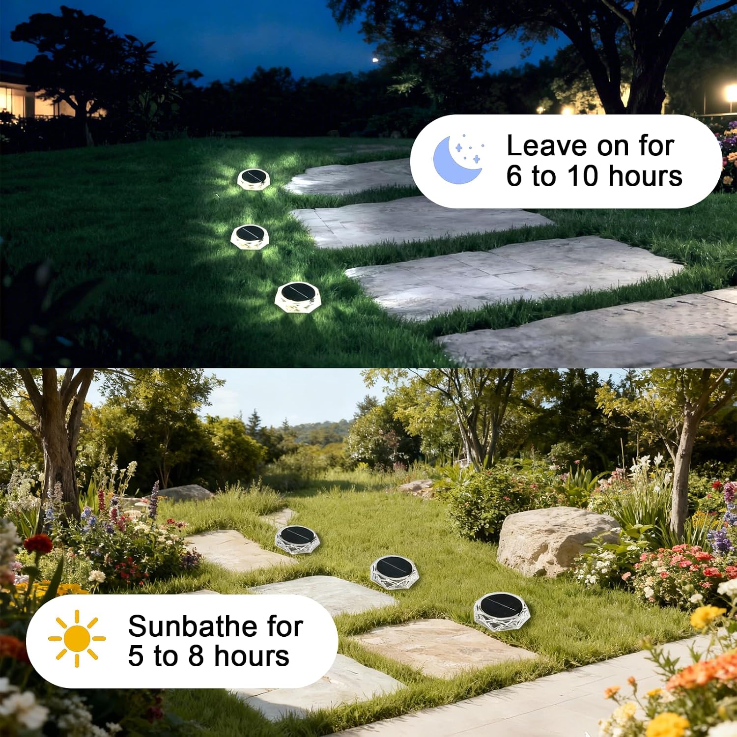 Thumbnail 2 de Hqynss solar ground lights outdoor (6-pack) with IP65 protection and 8 LEDs – cool white