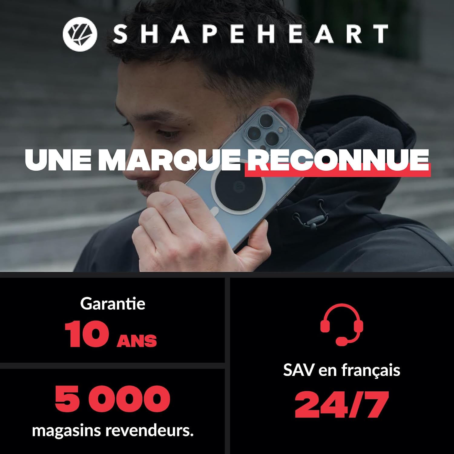 Thumbnail 6 de Shapeheart Support Téléphone Moto Pro – Bras articulé 360°, fixation guidon et pochette 2XL étanche tactile
