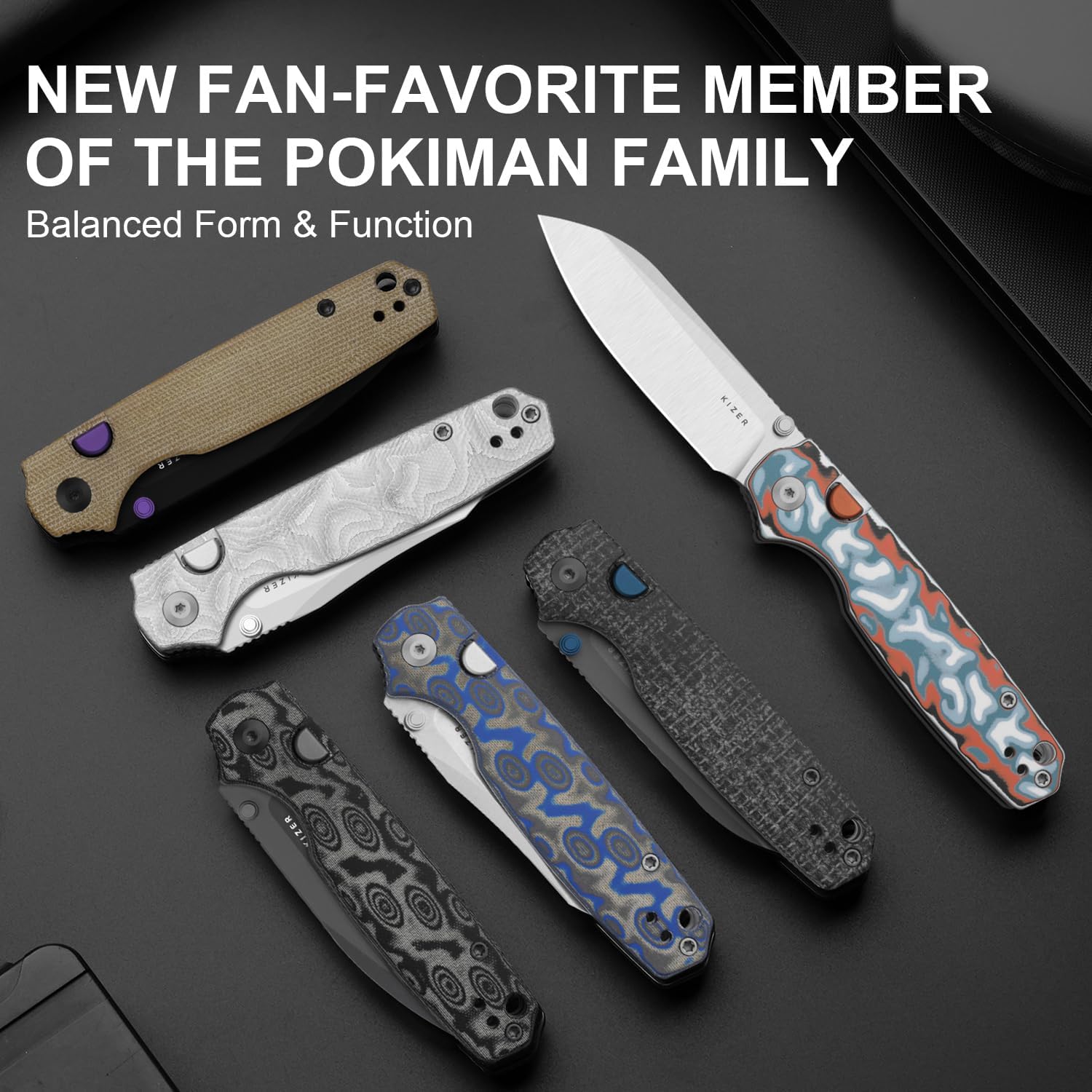 Detalle 2 de Kizer Pokiman BLL V3789BCM1 Folding Pocket Knife, 3.14-Inch AEB-L Blade