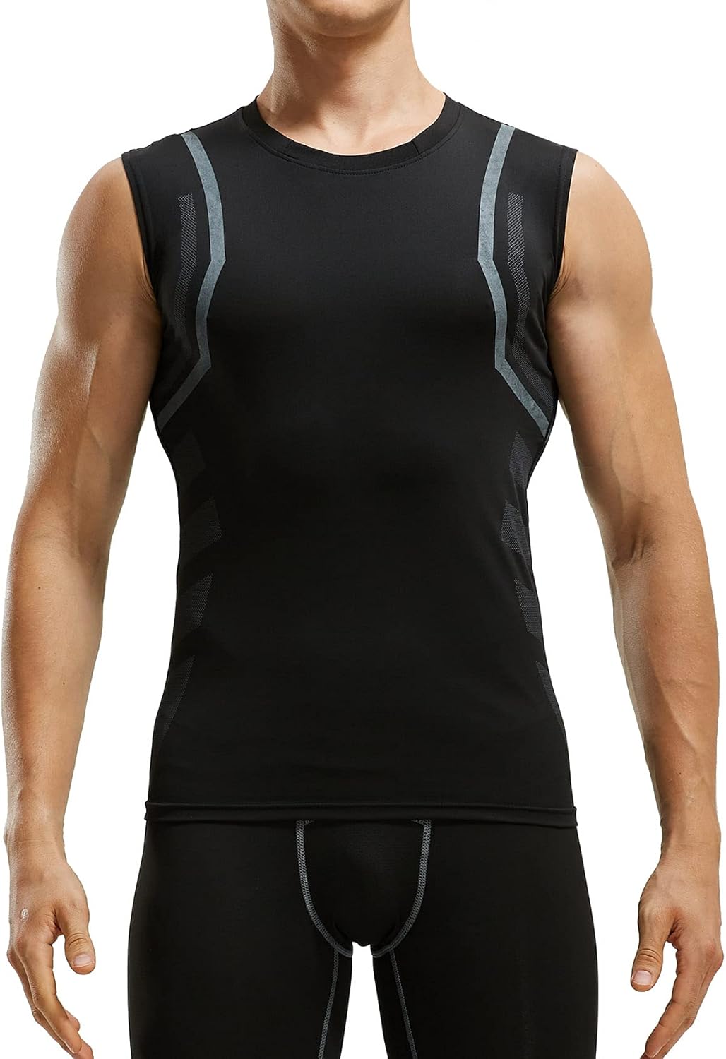 Thumbnail 1 de AMZSPORT Canotta Compressione Uomo a asciugatura rapida con logo riflettente