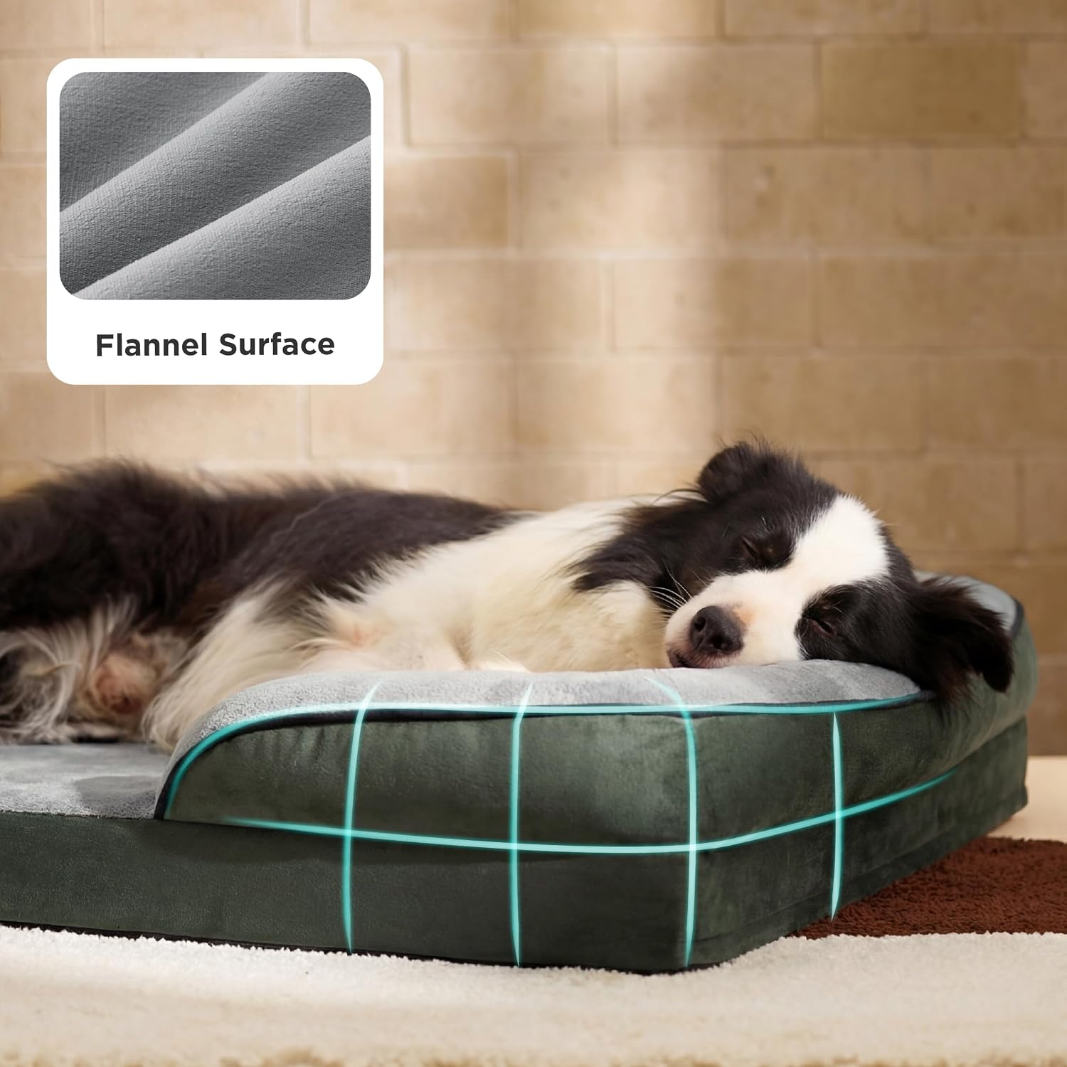 Detalle de Bedsure Large Dog Bed Sofa – Washable Orthopedic Dog Couch (89x63x16cm) with Waterproof Inner Liner