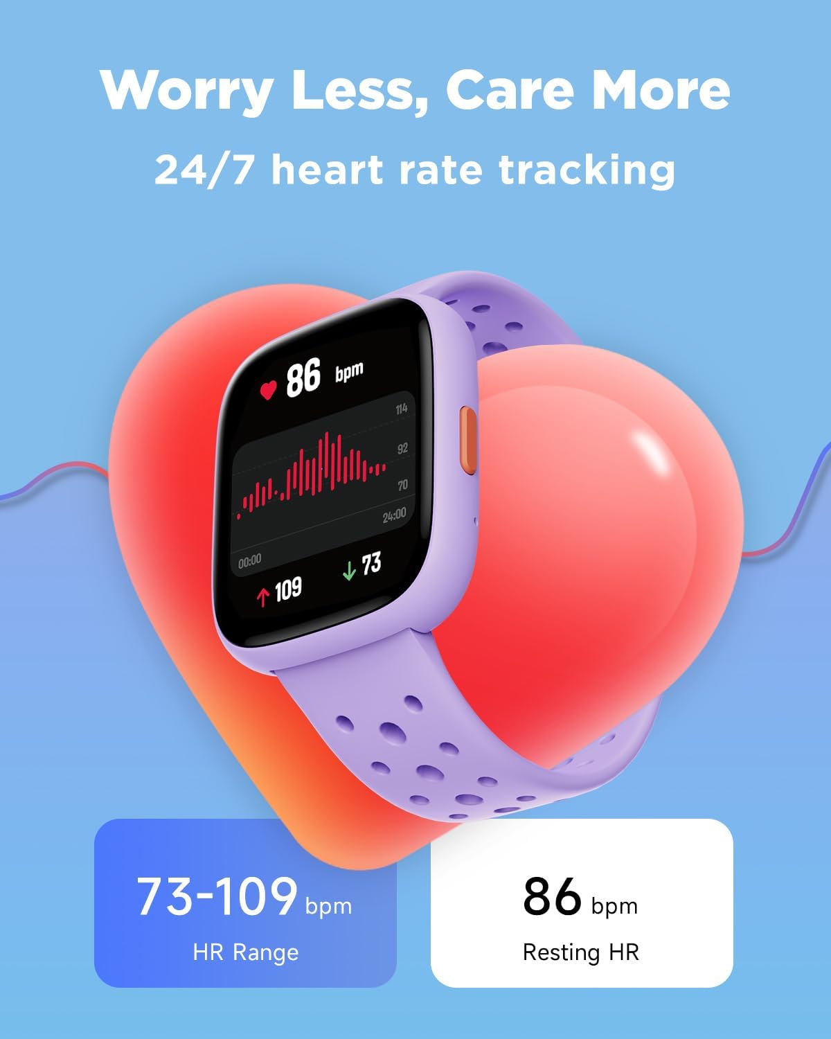 Detalle de BIGGERFIVE Brave 2 Kids Smart Watch (Lilac) – No Phone Needed, 1.8" Fitness Tracker
