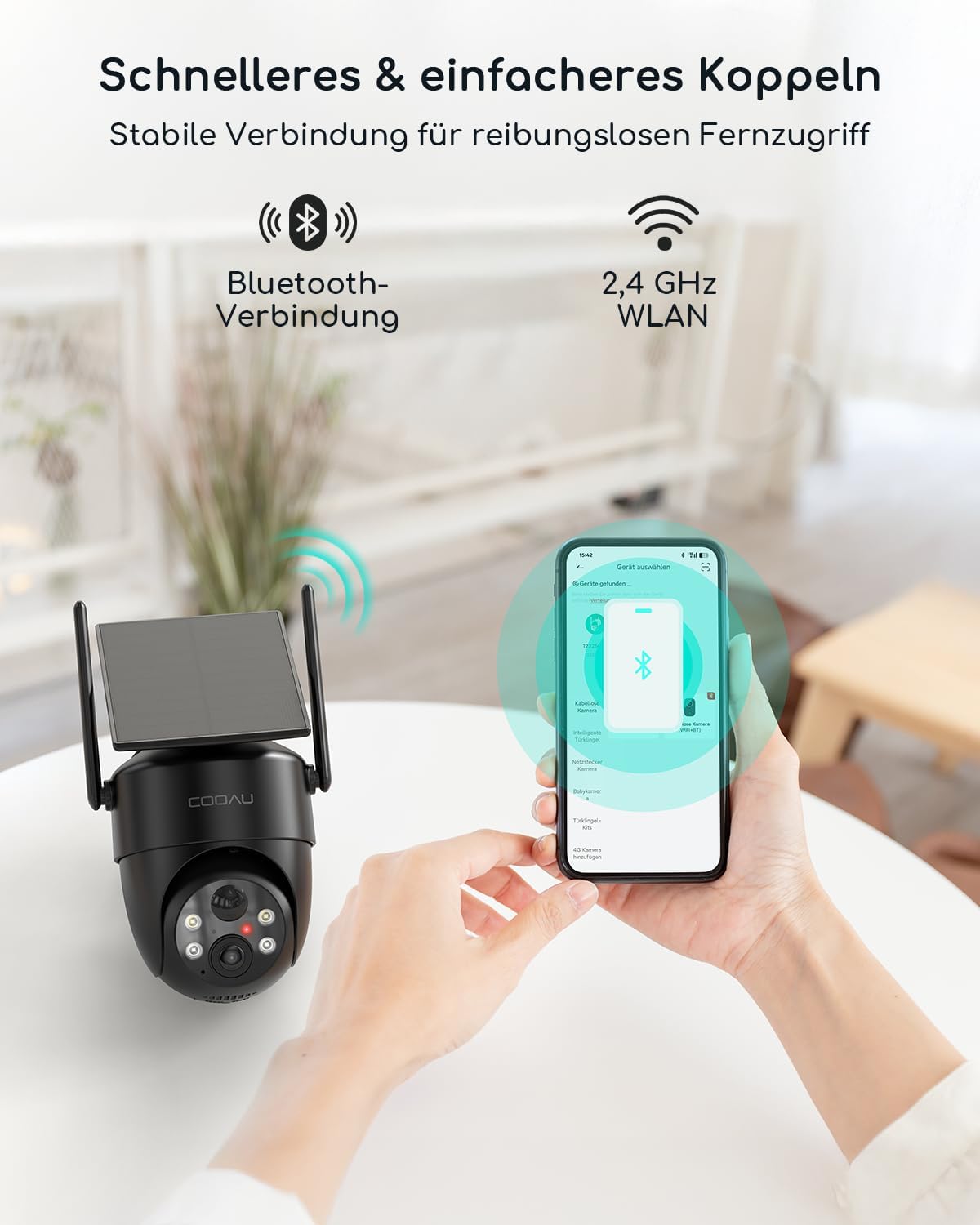 Detalle 2 de COOAU Überwachungskamera 2K