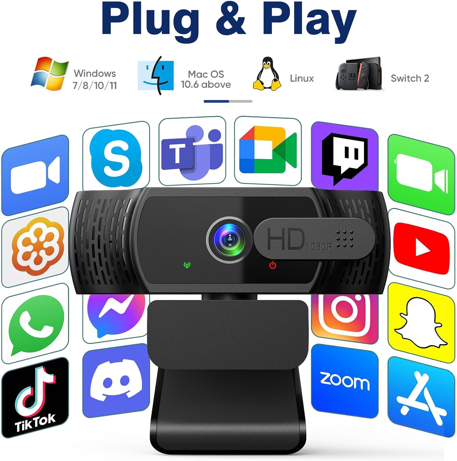 Thumbnail 6 de YIMONA Webcam for PC 1080P webcam