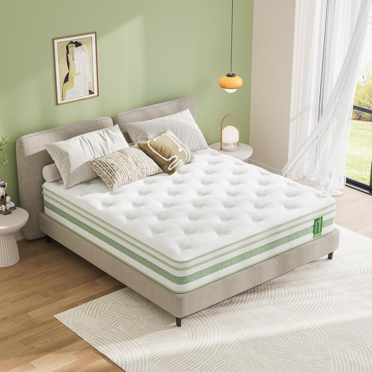 Thumbnail 1 de Uliyati Double 4FT6 10 Inch Gel Memory Foam Pocket Sprung Hybrid Mattress (7-Zone) – Medium Firm