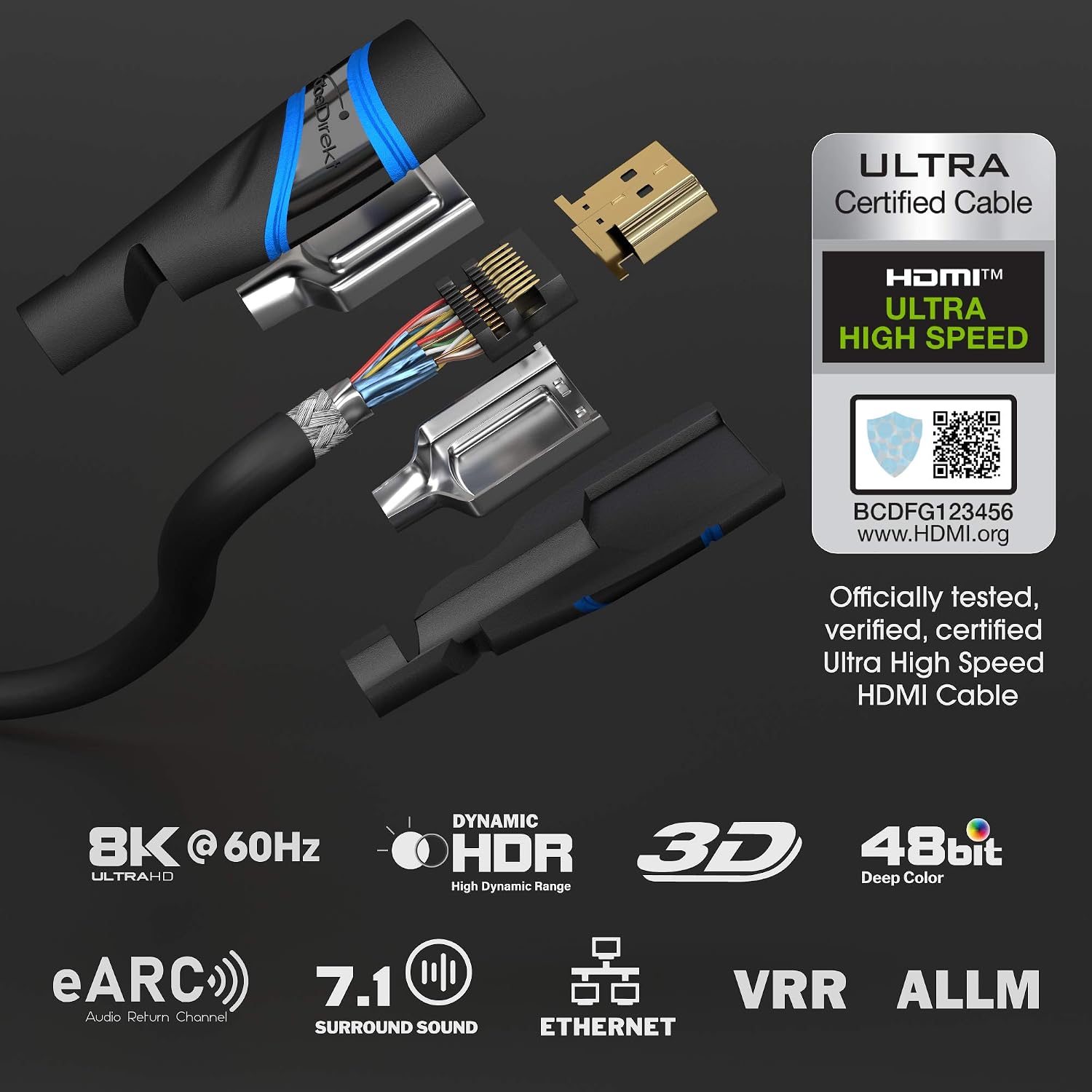 Detalle 2 de KabelDirekt 10K/8K HDMI Kabel 2.1b 1,5 m