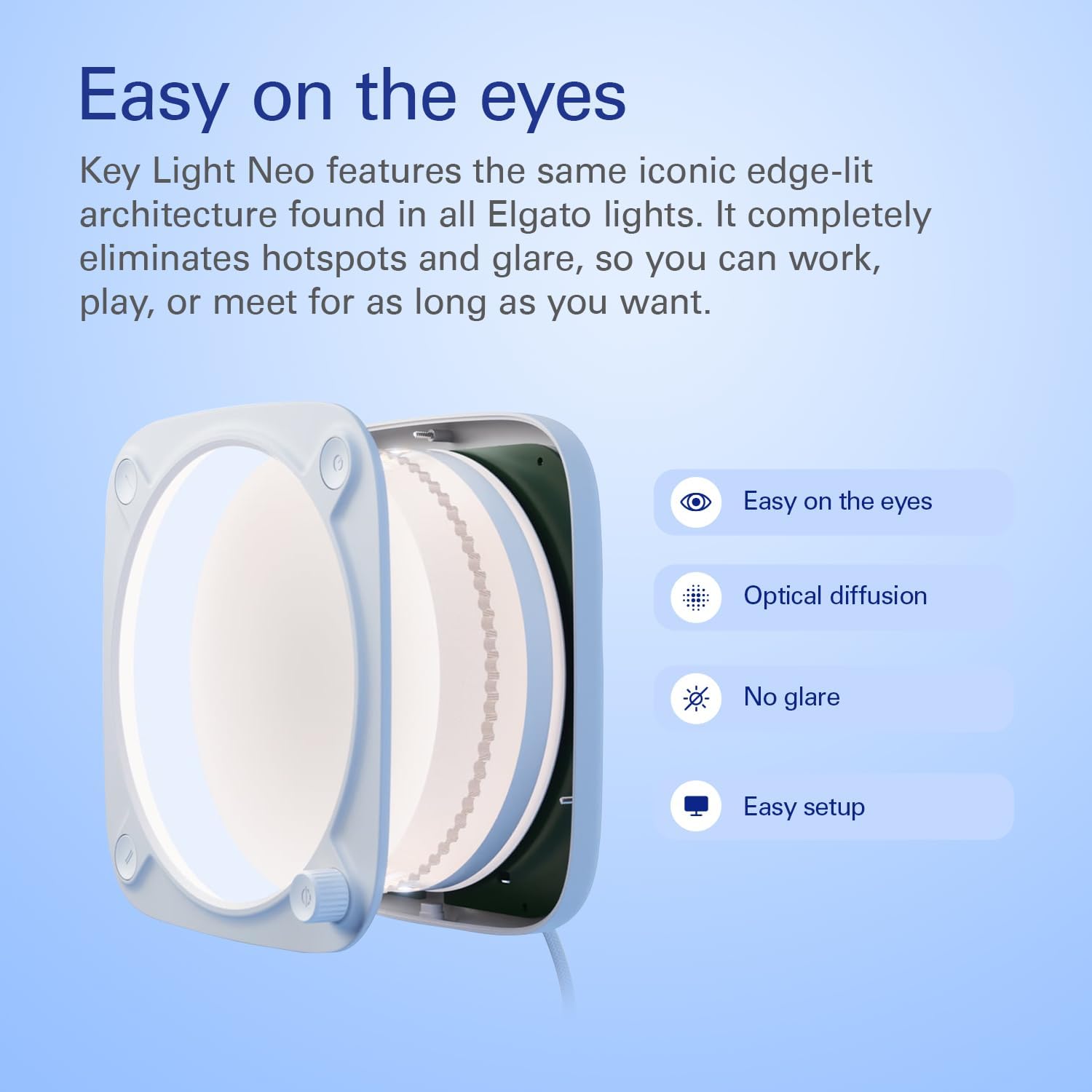 Thumbnail 3 de Elgato Key Light Neo with Monitor Mount – USB-powered LED for video calls, streaming and adjustable skin-tone lighting