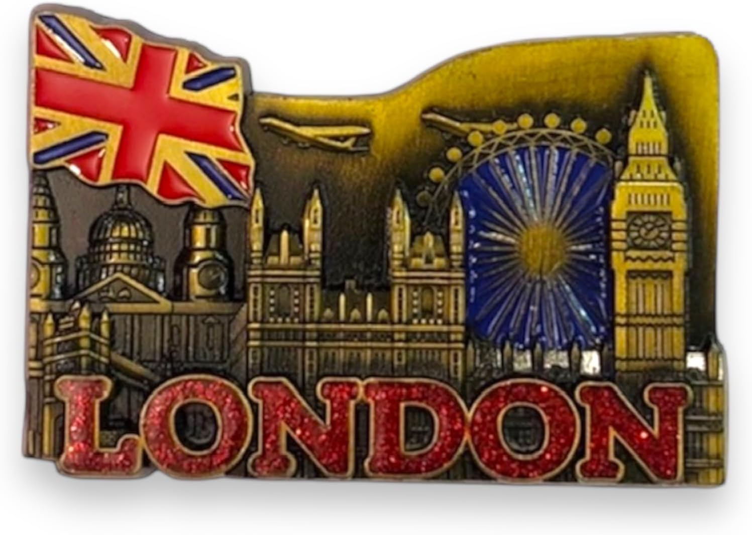 Thumbnail 3 de London Souvenirs Metal Fridge Magnets – Union Jack England Magnet with Gold Bottle Opener