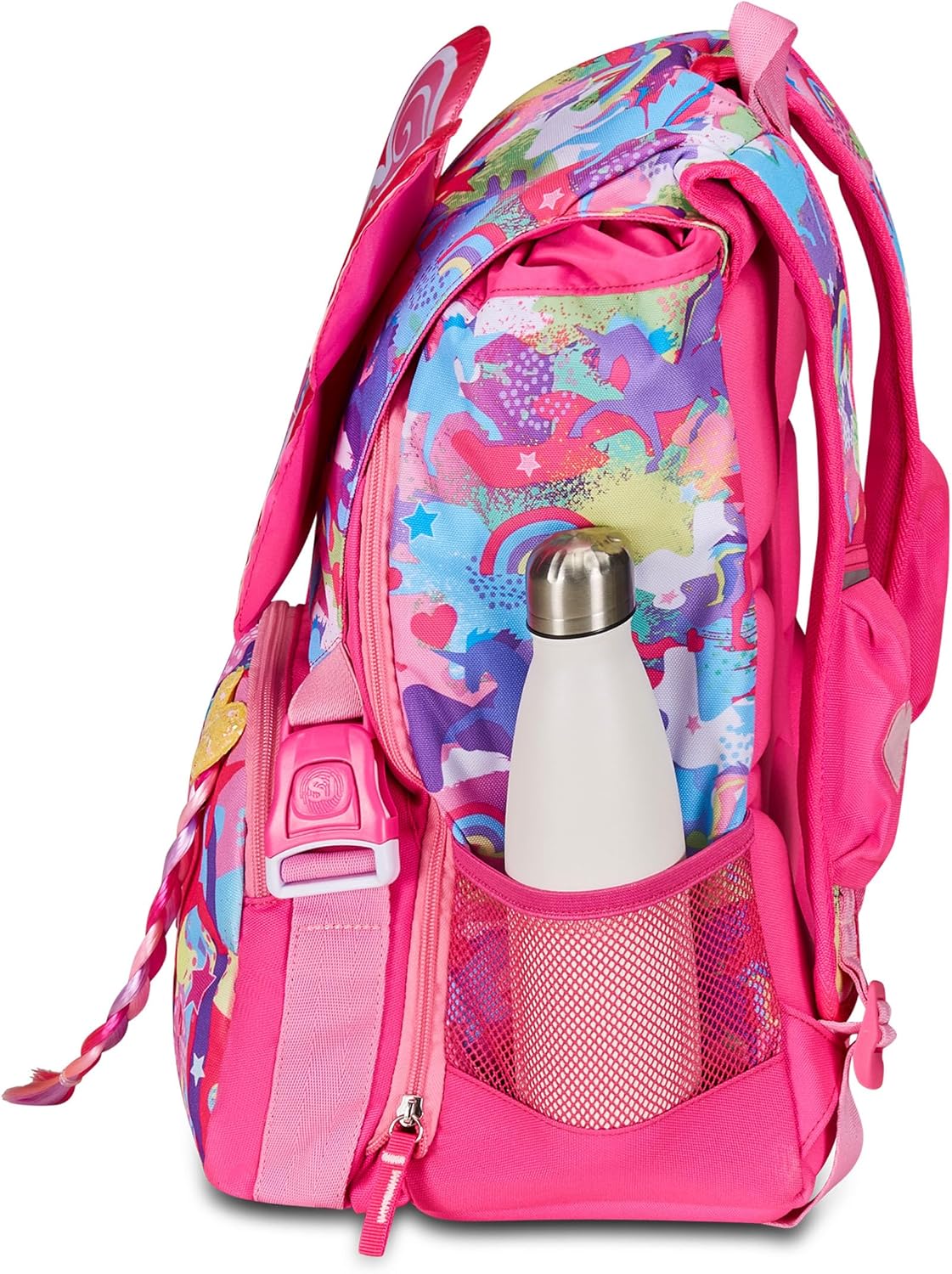 Detalle de SJ Gang Style Jam Gang Schulrucksack – erweiterbar, Rosa, 22–29 l, 3 Fächer, Seitenreißverschlüsse