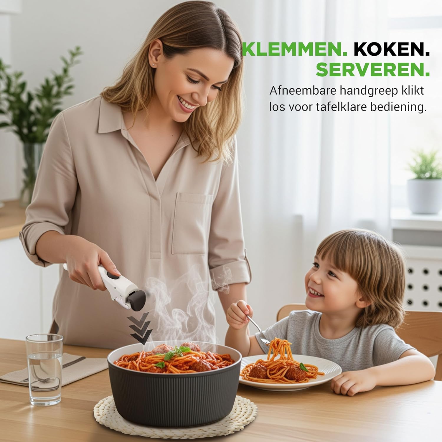 Thumbnail 2 de NutriChef NCCS18DTHGY keramische pannenset, 18-delig en ruimtebesparend