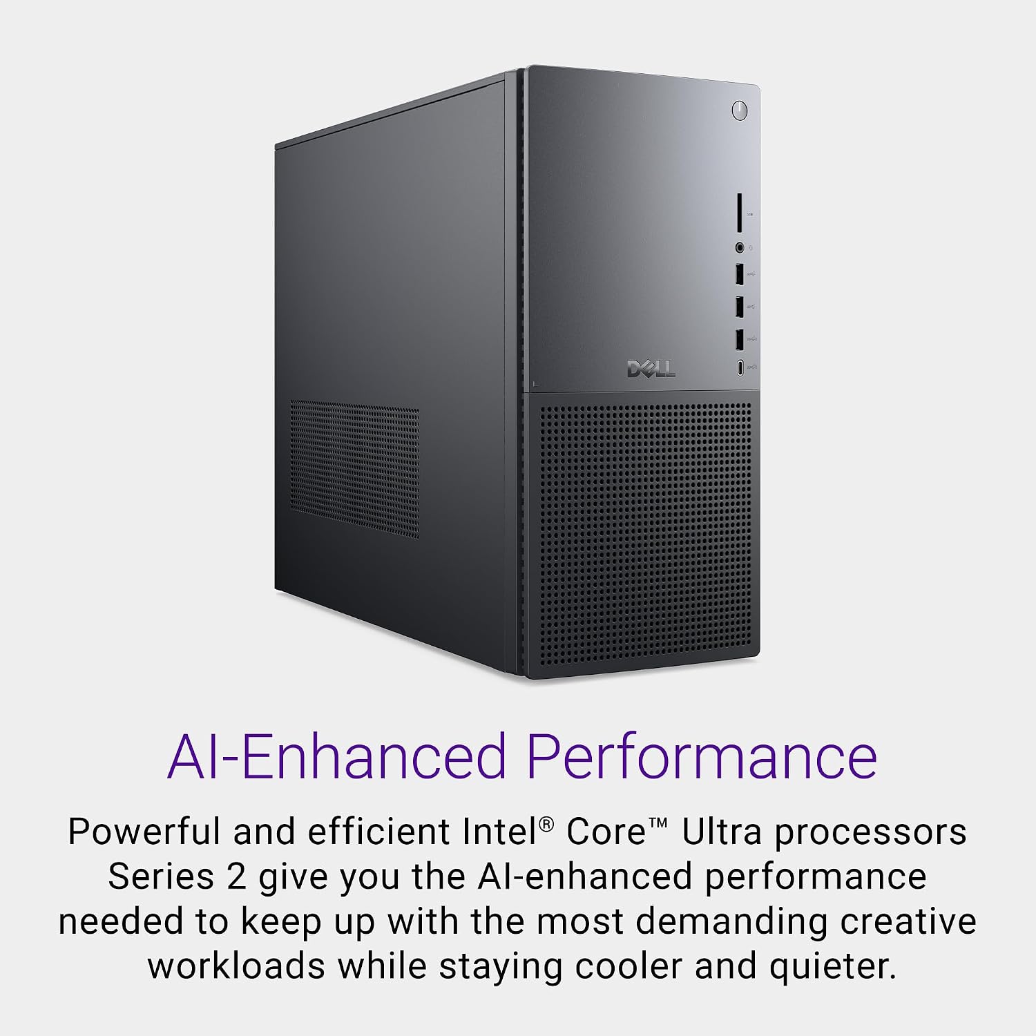 Detalle de Dell Tower Plus EBT2250 desktop PC with Intel Core Ultra 7 265, 32GB DDR5, 1TB SSD, RTX 5070 and Windows 11 Pro