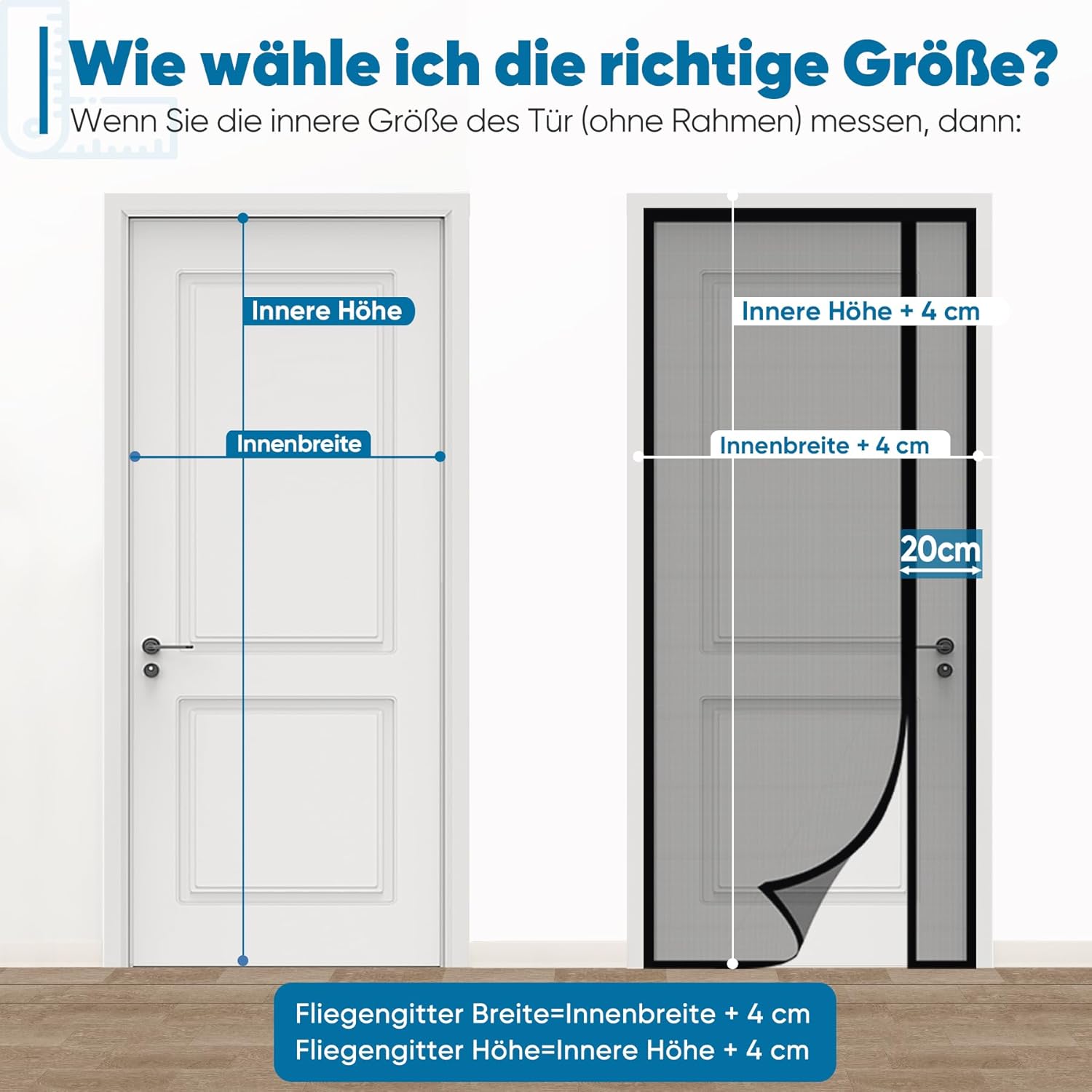Thumbnail 6 de Sekey Fliegengitter Tür Vorhang mit Magnet & Katzenkratzer-Schutz (80x210 cm, Schwarz) – ohne Bohren