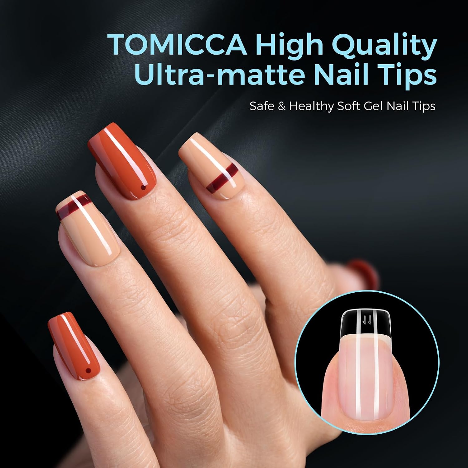 Thumbnail 6 de TOMICCA Quadrat Nageltips 510 Stück