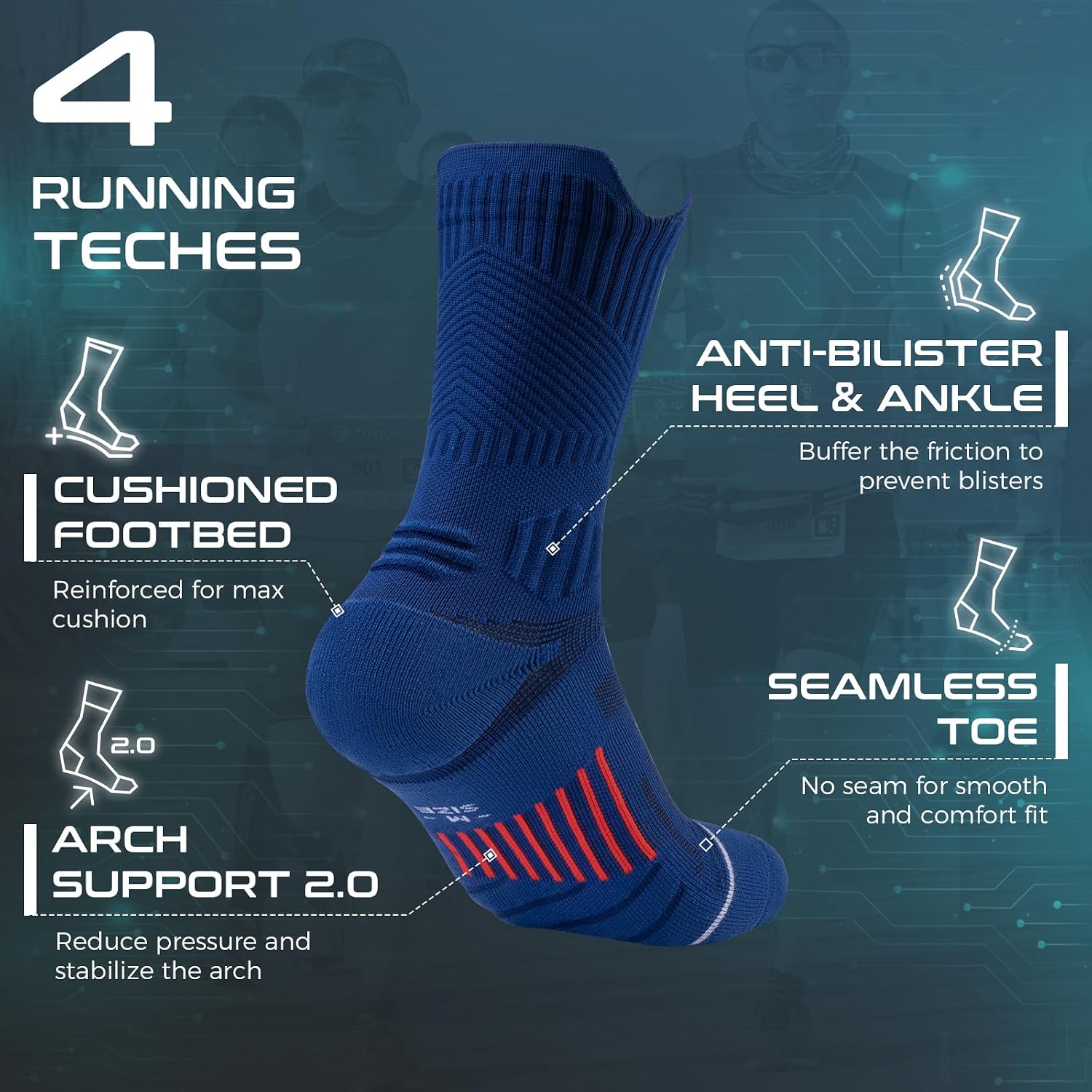 Detalle de Rahhint calze a compressione 3 paia 15-20