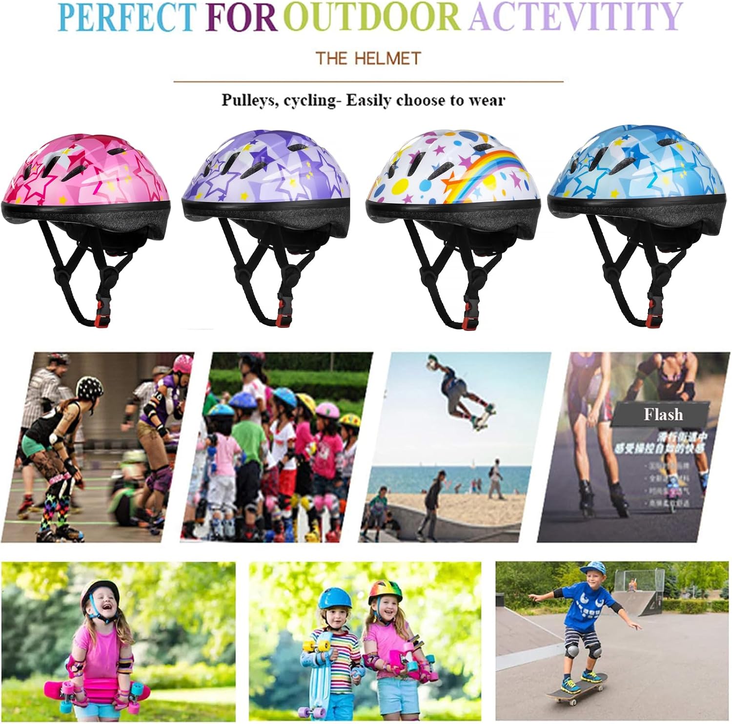 Thumbnail 2 de Lamsion Kids Adjustable Helmet with Protective Gear Set for Ages 3–8