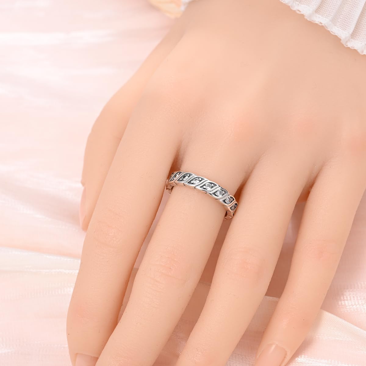 Thumbnail 2 de 925 Sterling Silber Damenringe Elegante Zirkonia