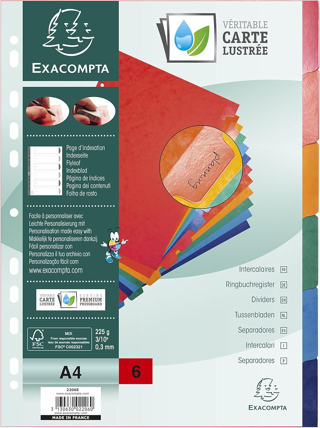 Thumbnail 5 de Exacompta 1410E Premium-Register für DIN A4: 10-teiliges Colorspan-Karton-Register mit Indexseite