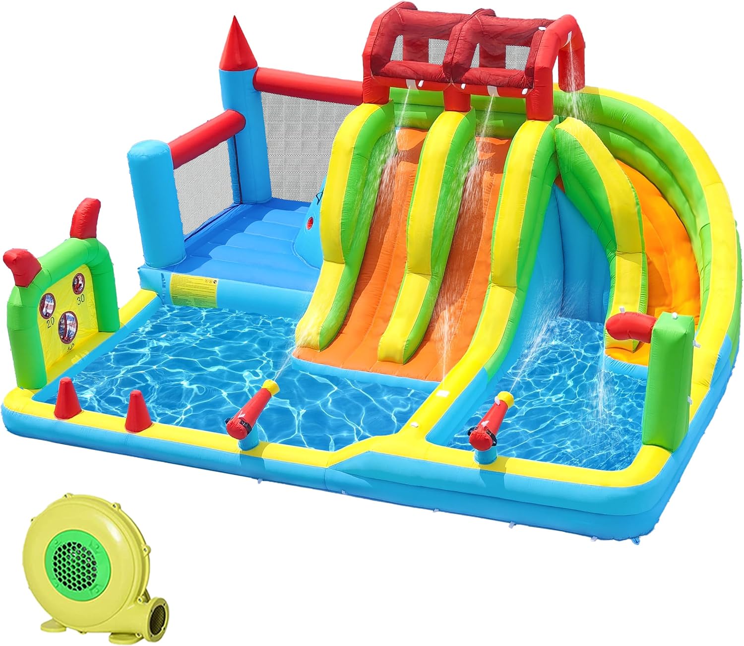 Thumbnail 6 de JOOLOOG Inflatable Water Slide Park 18x15FT Mega Water Park
