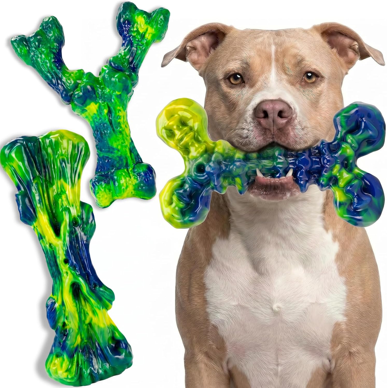 Detalle de ChienBox 3-Pack Nylon Dog Chew Toys for Aggressive Chewers – Bacon Flavour, XL
