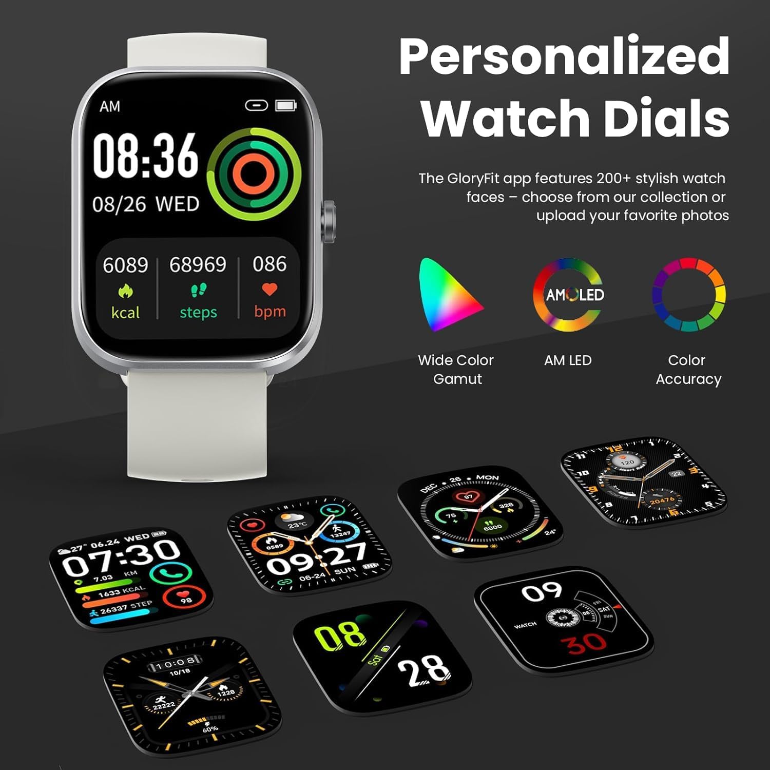 Detalle de Smart Watch for Men & Women with 1.91" HD Screen, Bluetooth Calling, IP68 Waterproof