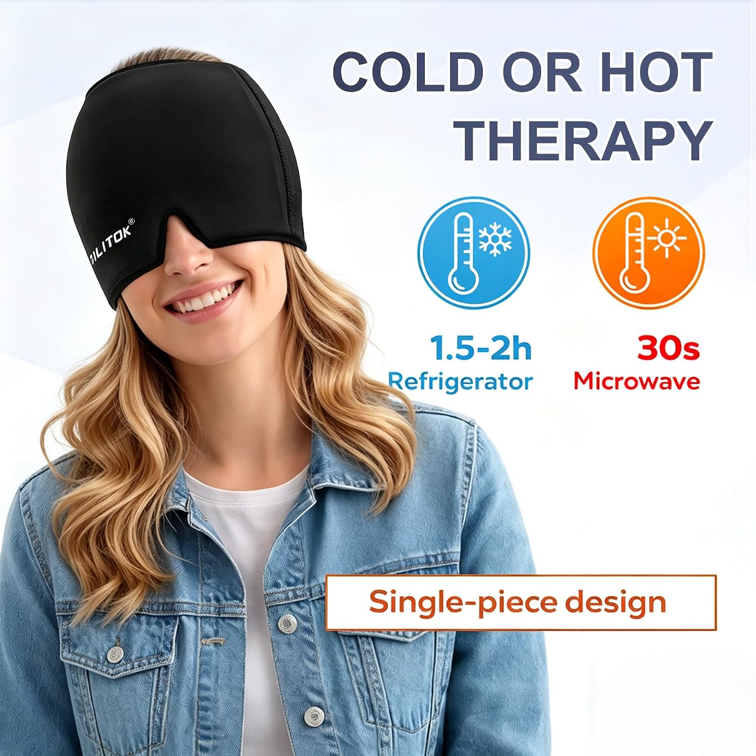 Thumbnail 6 de Whiteleopard Migraine Relief Cap, Reusable Gel Head Wrap for Hot & Cold Therapy