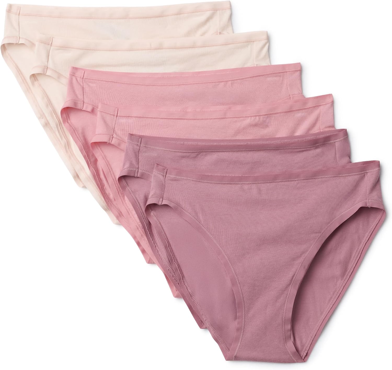 Detalle de Amazon Essentials Damen Unterhosen aus Baumwoll-Stretch – Hochgeschnittene Bikini-Höschen im Mehrfachpack