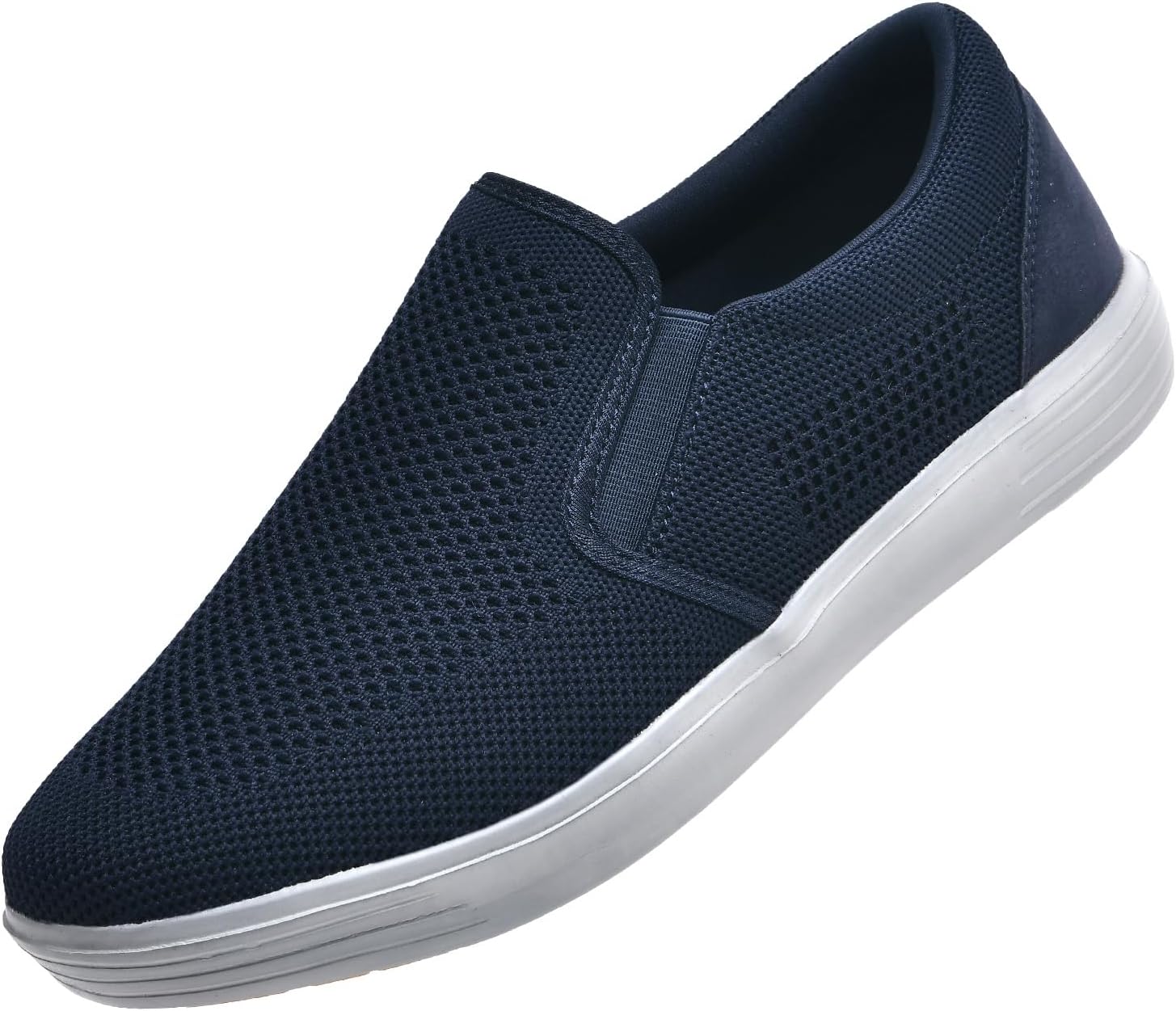 Detalle de konhill Men's Slip-on Walking Shoes: Breathable Mesh Trainers for Everyday Comfort