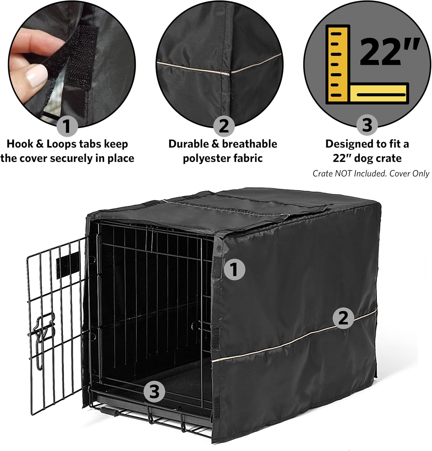 Detalle 1 de Hundeboxabdeckung XS 59 cm Schwarz