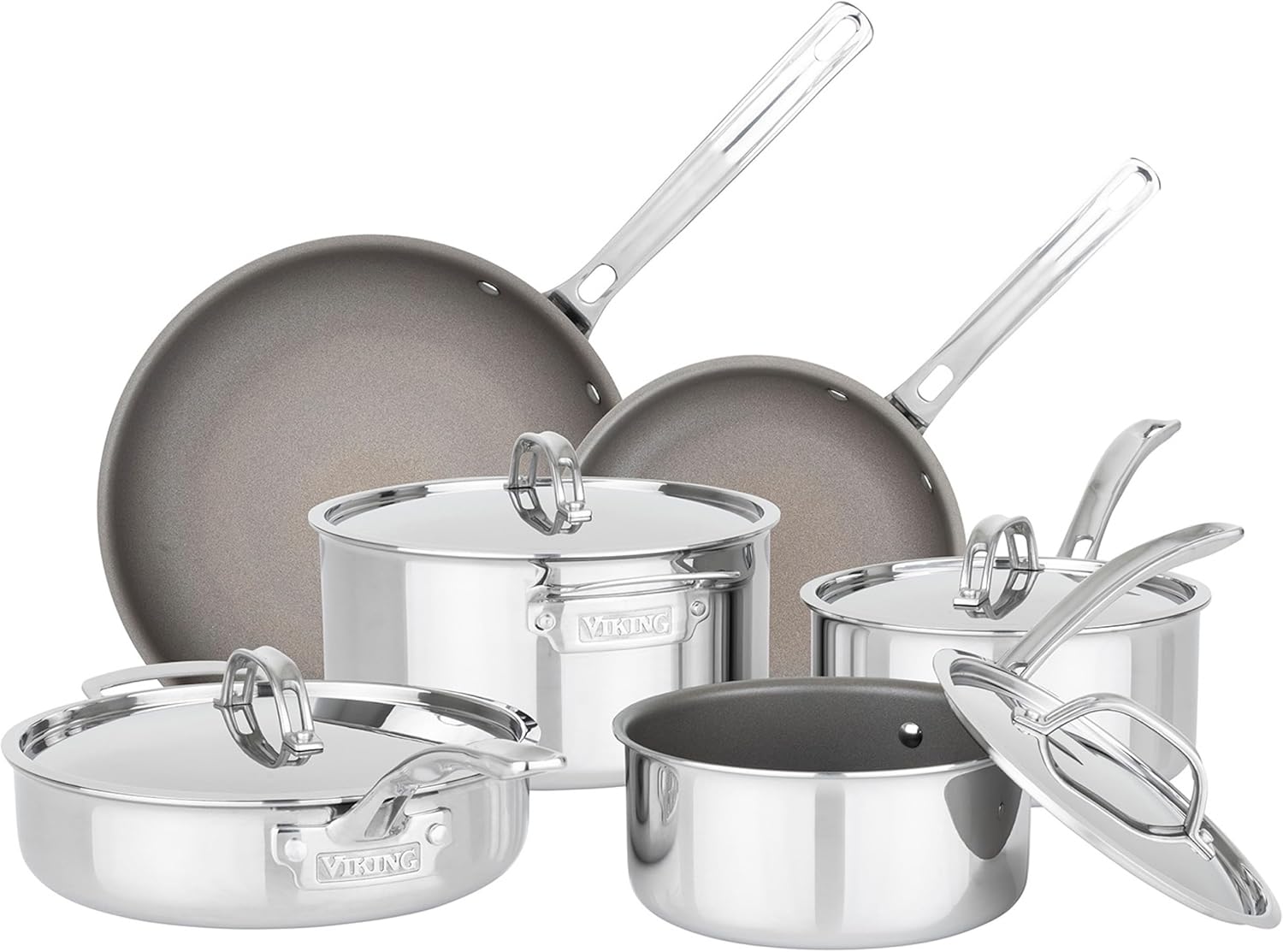 Detalle de Viking PureGlide Pro 3-Ply 10-Piece Nonstick Cookware Set (PFAS-Free) — Induction & Oven Safe to 600F