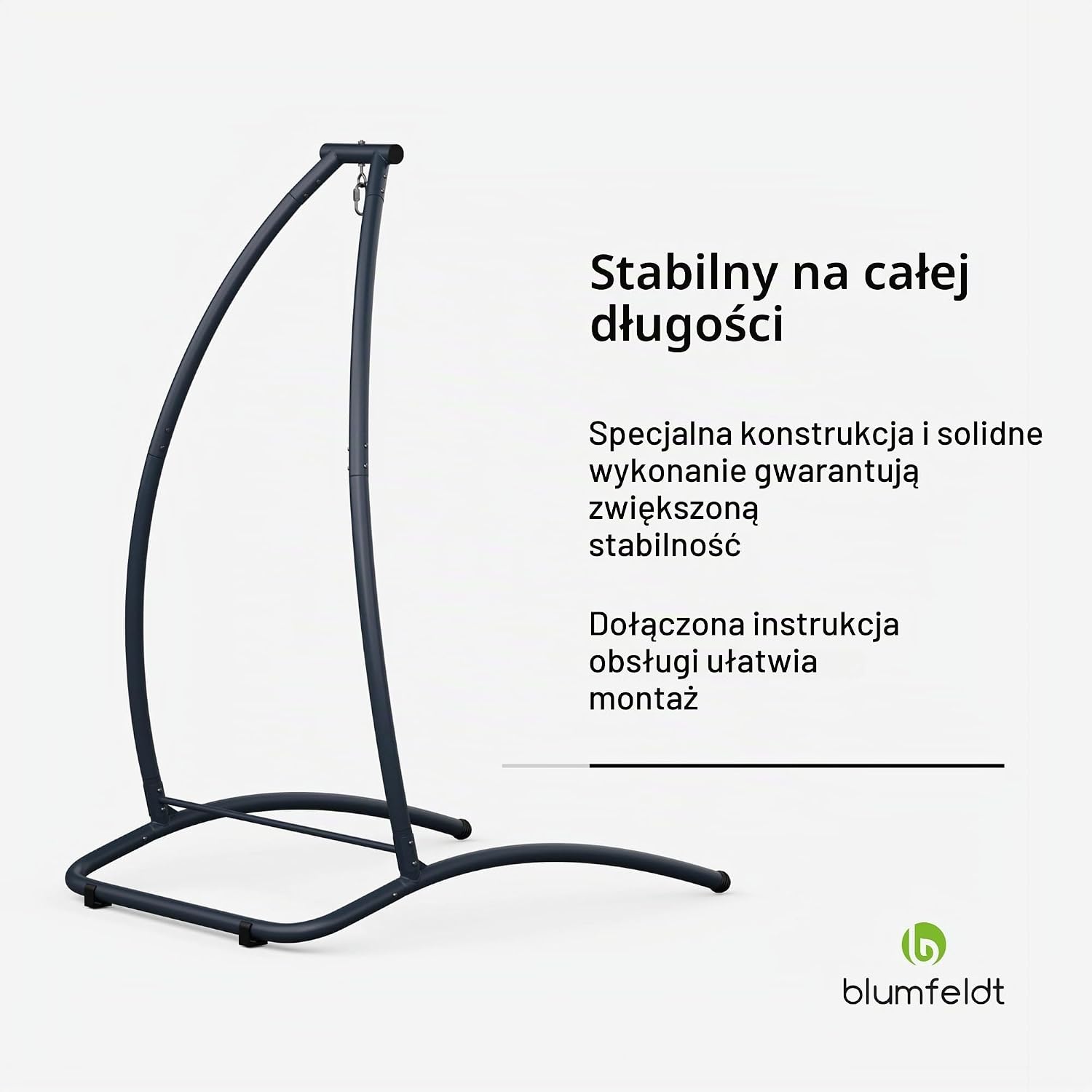 Detalle de blumfeldt GDI17-HS-SS-A – stalowy stojak do fotela wiszącego, antracytowy