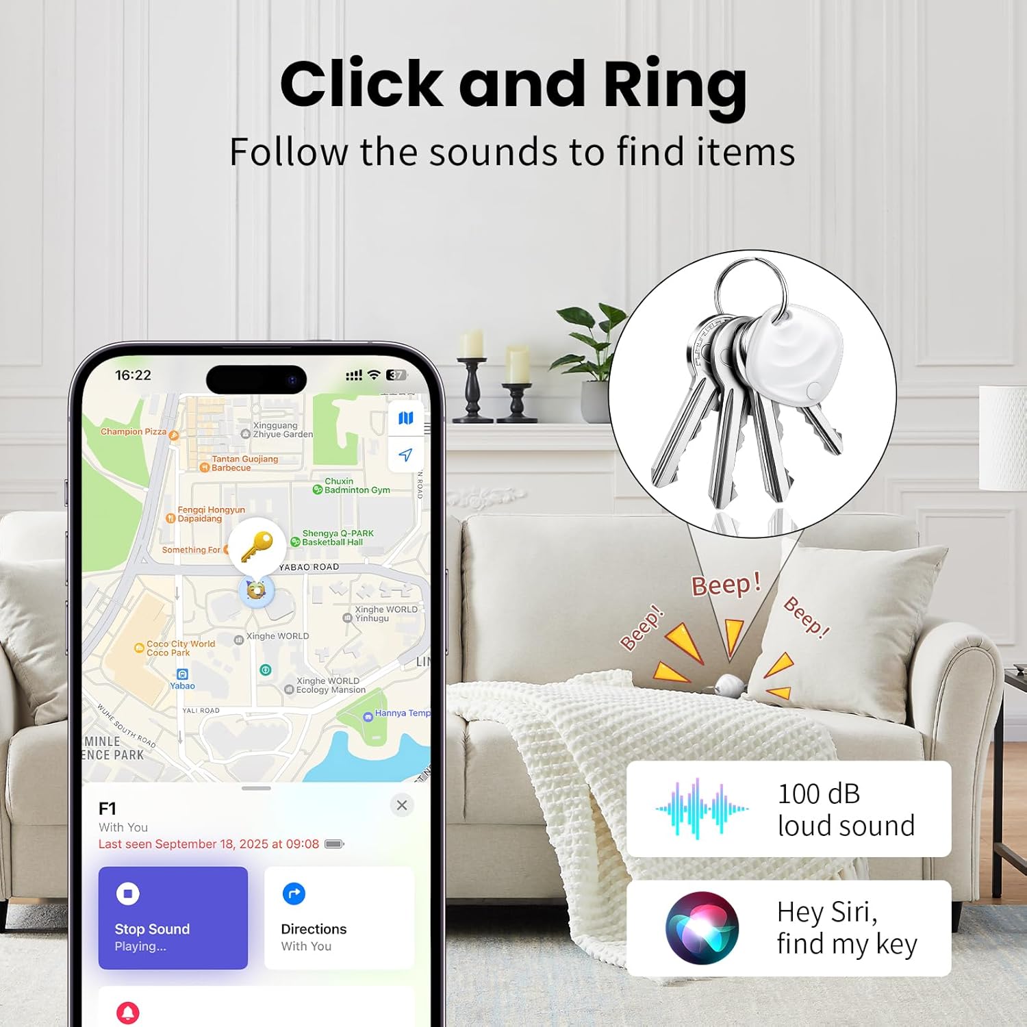 Thumbnail 2 de Nouveau [Certifié Apple MFi] Air Tracker Tags Lot de 4 — Localisateur Bluetooth 5.3 pour iOS