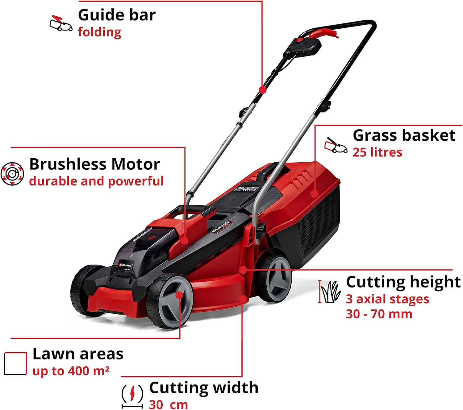 Thumbnail 2 de Einhell GE-CM 18/30 cordless lawnmower 30cm