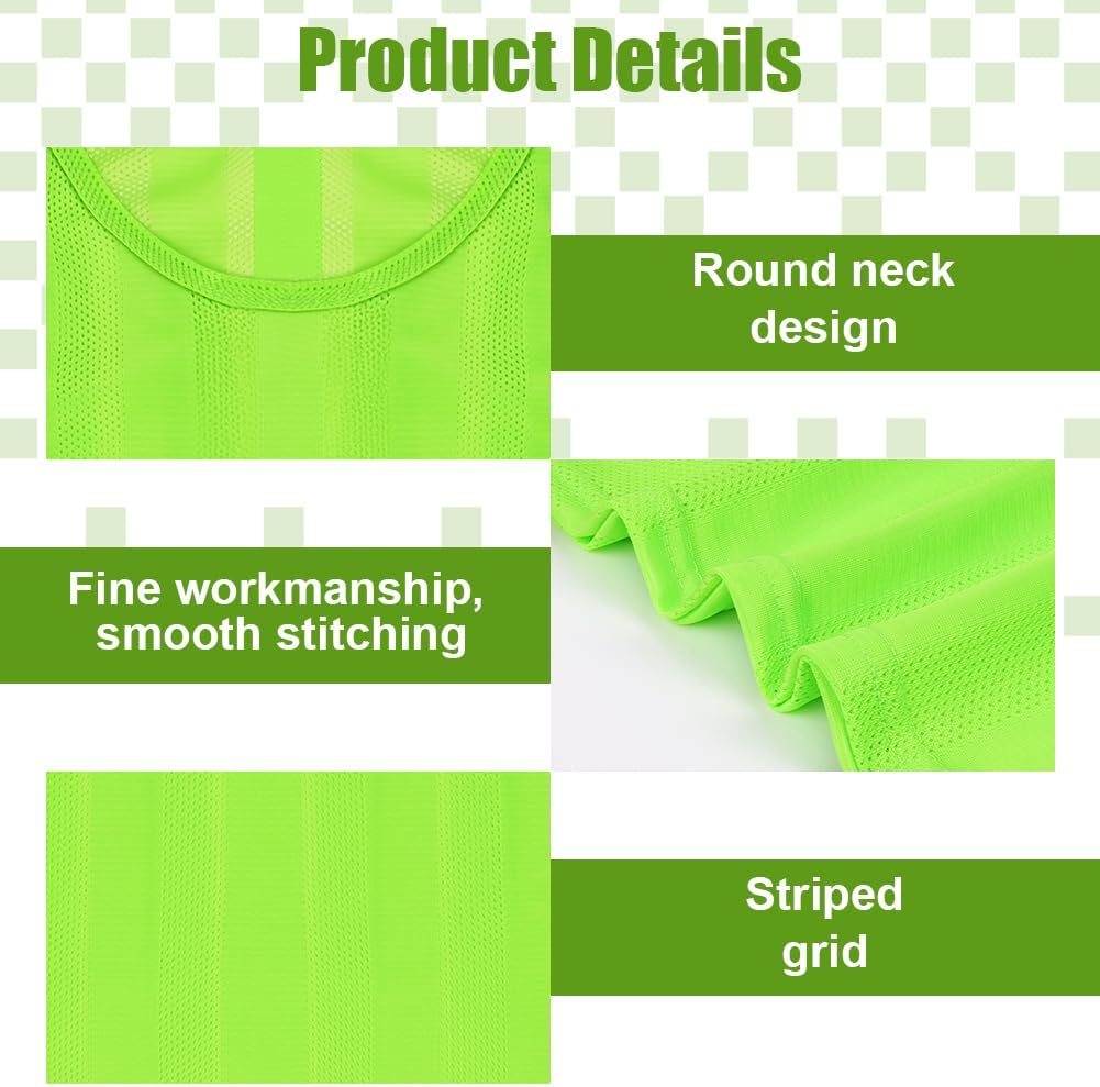 Detalle de BSBUY 5231162 trainingshesjes, 6 stuks, fluorescerend groen mesh