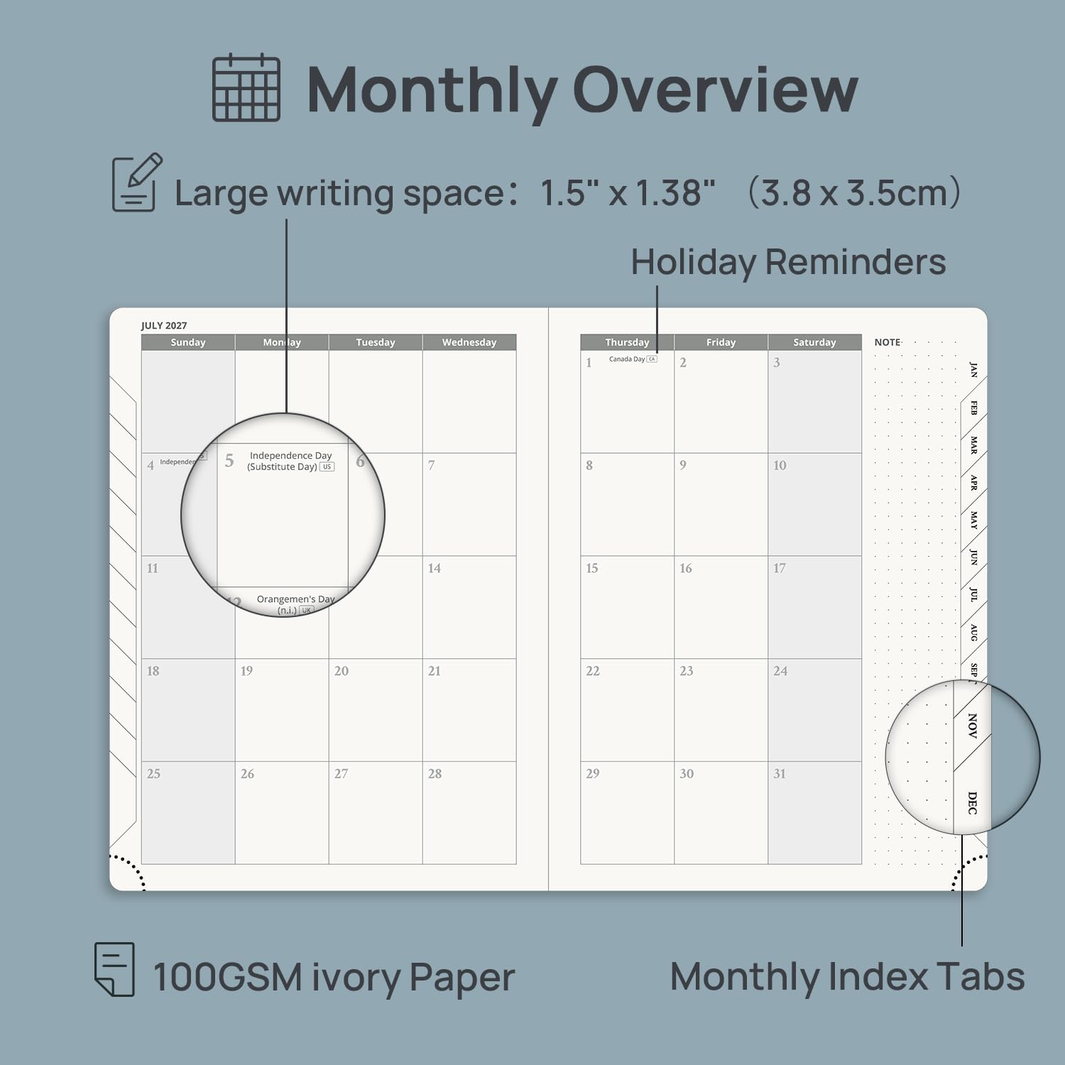 Detalle 2 de POPRUN Weekly and Monthly Planner, 2027