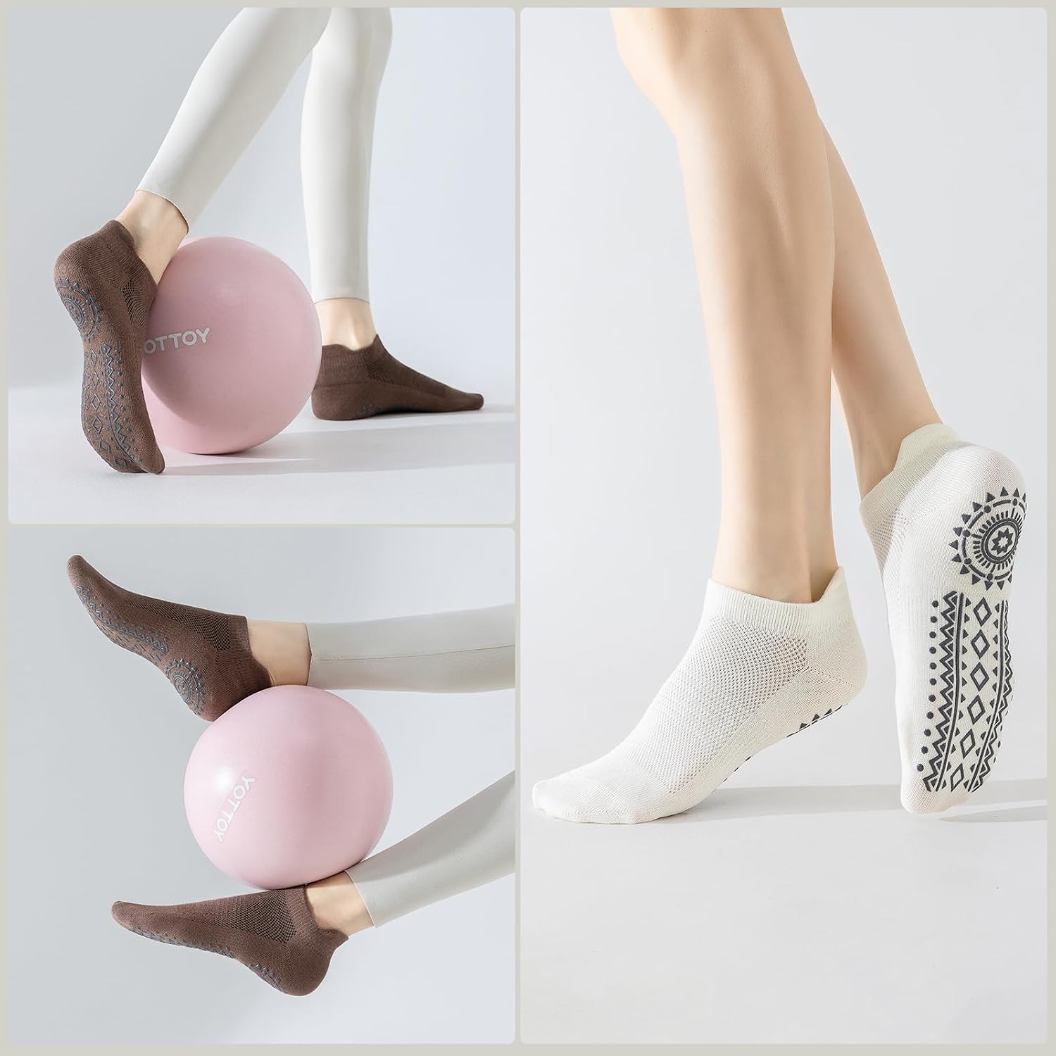 Detalle 2 de BISOUSOX Calcetines Yoga con Bolsa 3 Pares