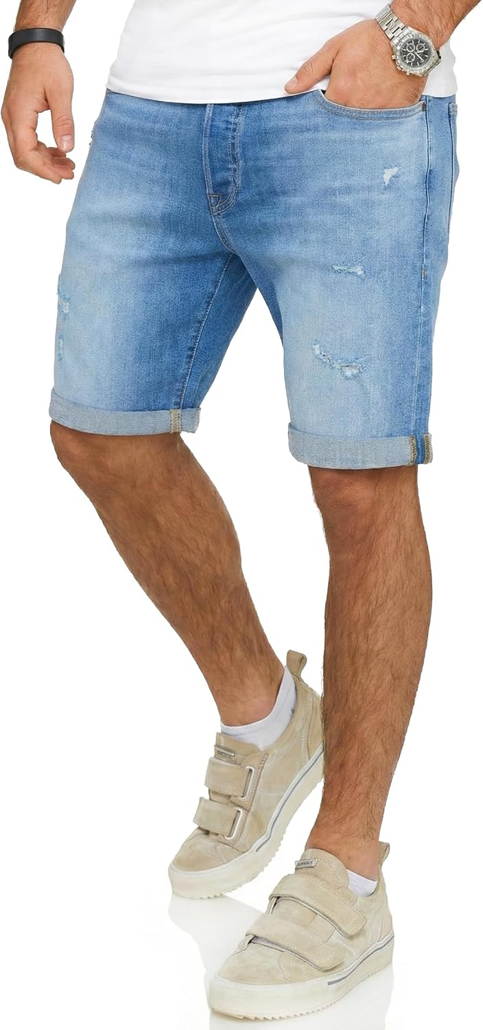 Detalle de JACK & JONES Infinity Herren Jeans Shorts Rick Bermuda – Used Look