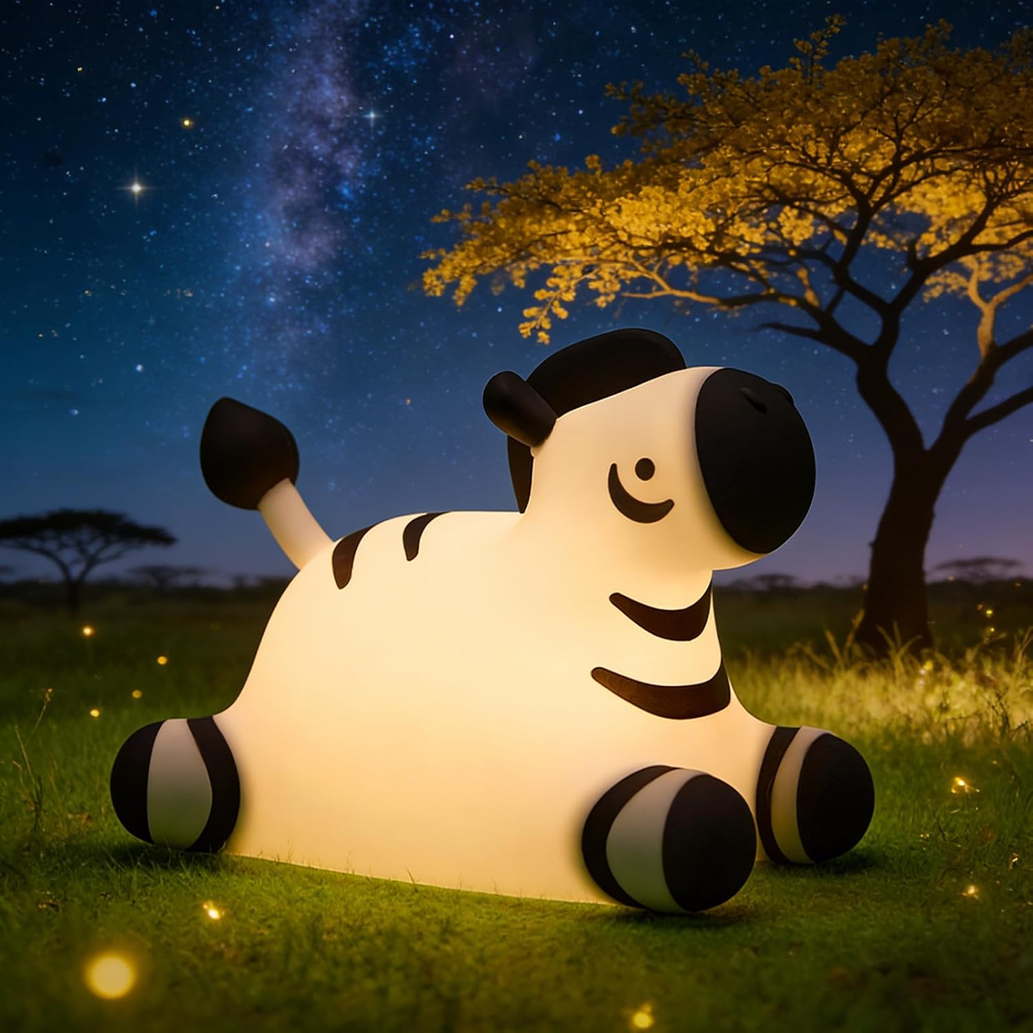 Detalle de Gemmac USB-Nachtlicht aus Silikon „Kawaii“ mit Touch, dimmbar und Timer (wiederaufladbar, 7 Farben)