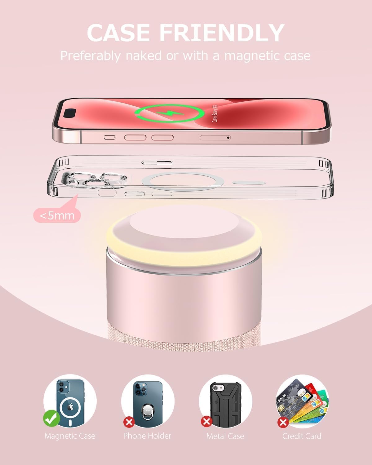 Thumbnail 3 de COLSUR Bluetooth Speaker with Wireless Charger and Night Light – 2‑in‑1 magnetic charging station