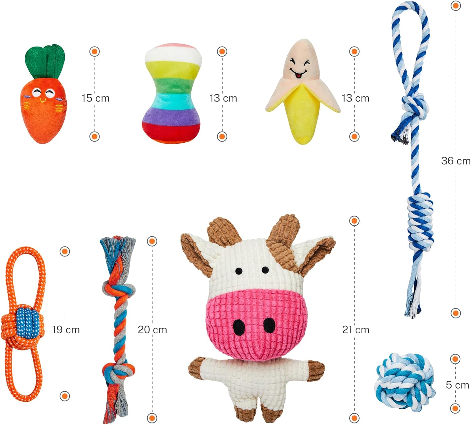 Thumbnail 5 de Toozey Dog Toys for Small Dogs: 8-Pack Durable Chew and Squeaky Rope Toys