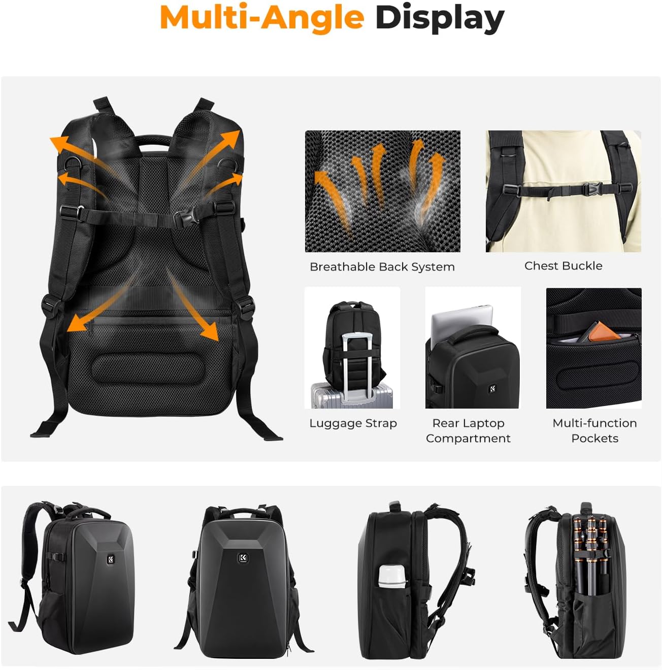 Thumbnail 4 de K&F CONCEPT Camera Backpack with 15.6 Inch Laptop