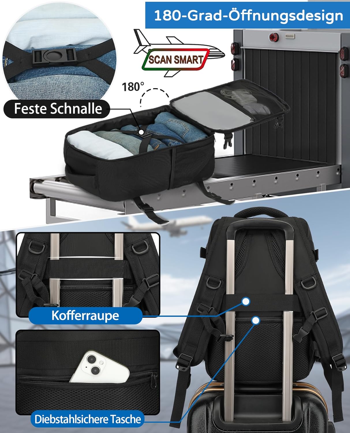 Detalle de KLOSTAIN Handgepäck Rucksack 20L